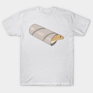 Cute golden gerbil in a cardboard tube T-Shirt